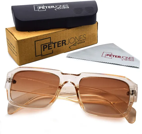 Transparent,Brown_Retro_Square_Sunglasses_-_For_Unisex