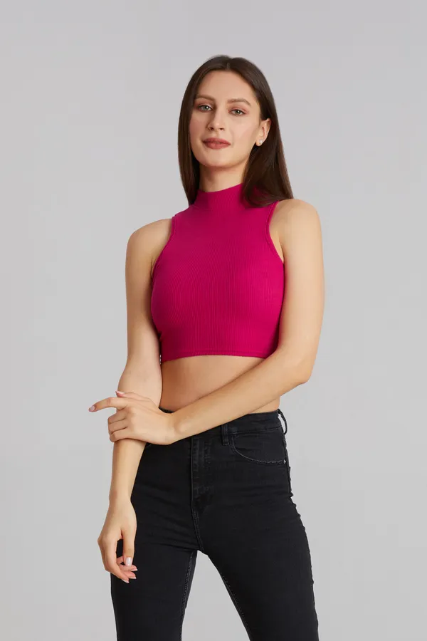 High_Neck_Sleeveless_Ribbed_Slim_Fit_Tank_Top