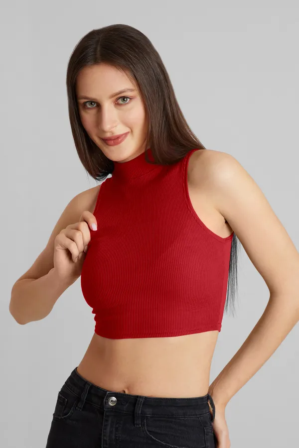 High_Neck_Sleeveless_Ribbed_Slim_Fit_Tank_Top
