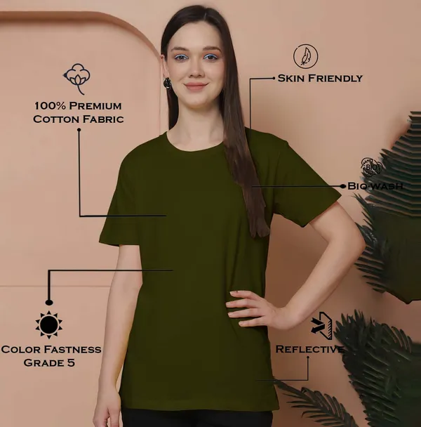 Women_Olive_Green_Round_Neck_Oversized_Tshirt