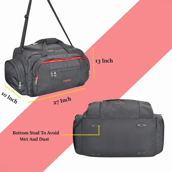 50L_Black_Crown_Black_(60Cms)_Travel_Duffle_Duffel_Without_Wheels_|_Premium_Quality_Duffel_Bags