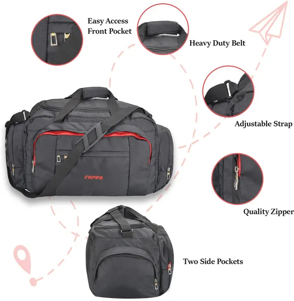 50L_Black_Crown_Black_(60Cms)_Travel_Duffle_Duffel_Without_Wheels_|_Premium_Quality_Duffel_Bags