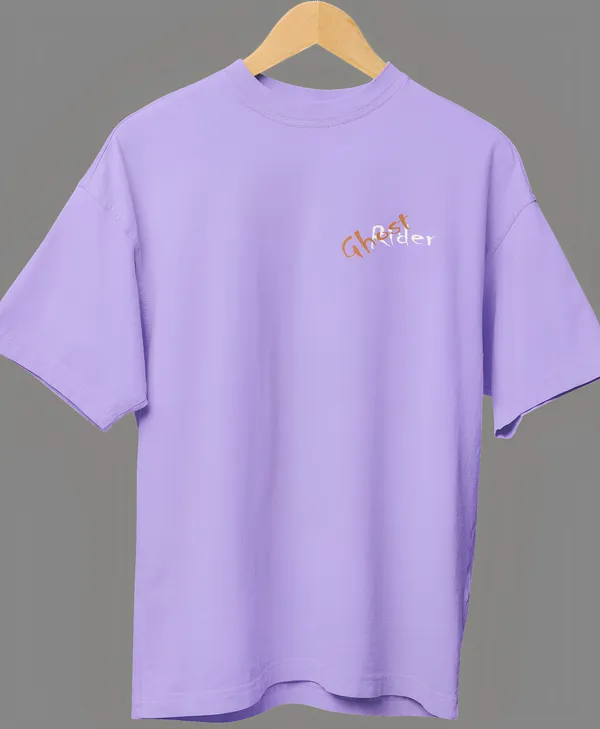 TOFFTEES_Premium_Lavender_Oversized_Ghost_Rider_Half_Sleeves_T-shirt_For__Men_|_French_Terry_Fabric__(220_GSM)
