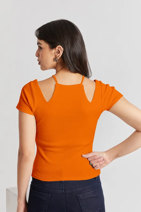 Solid_Casual_Half_Sleeves_Round_Neck_Women_Slim_Fit_Tops