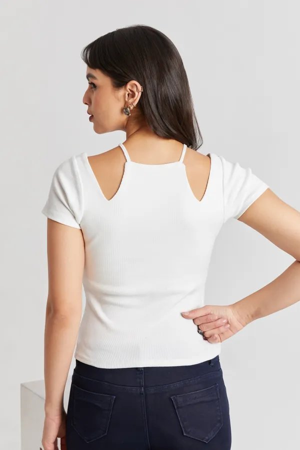 Solid_Casual_Half_Sleeves_Round_Neck_Women_Slim_Fit_Tops