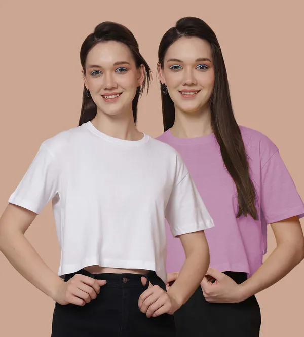 Women_White_&_Purple_Pack_Of_2_Oversized_Tshirt