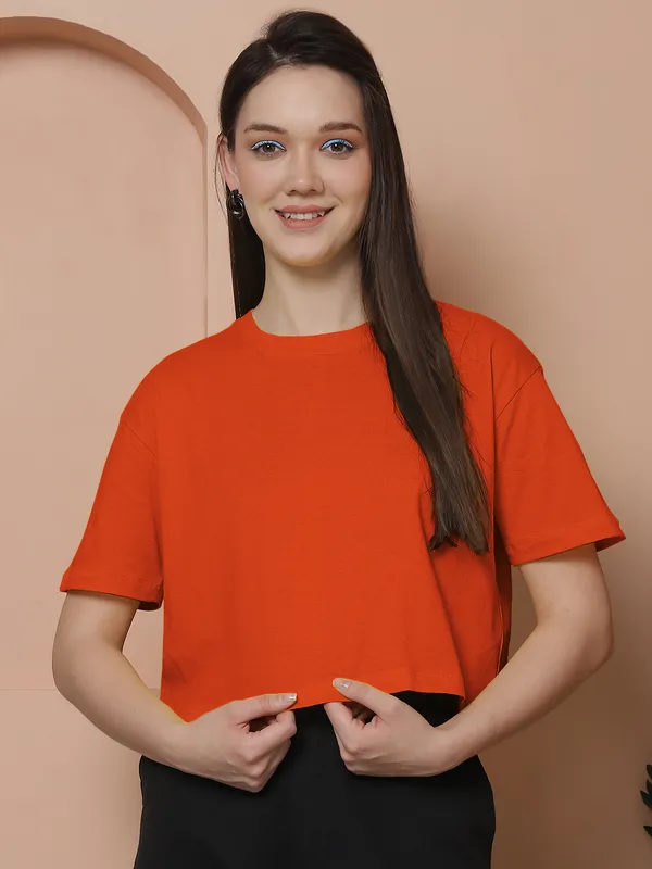 Women_Grey_&_Orange_Pack_Of_2_Oversized_Tshirt