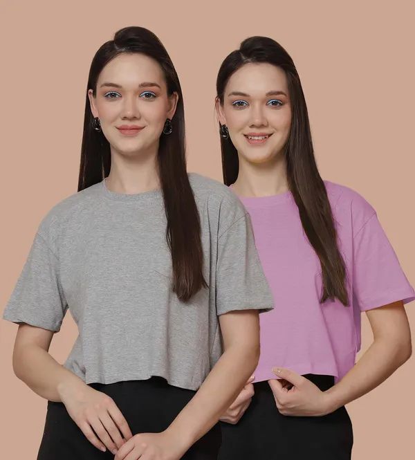 Women_Grey_&_Purple_Pack_Of_2_Oversized_Tshirt