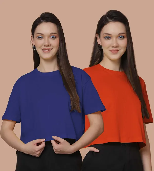 Women_Blue_&_Orange_Pack_Of_2_Oversized_Tshirt