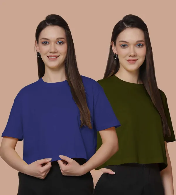 Women_Blue_&_Olive_Green_Pack_Of_2_Oversized_Tshirt