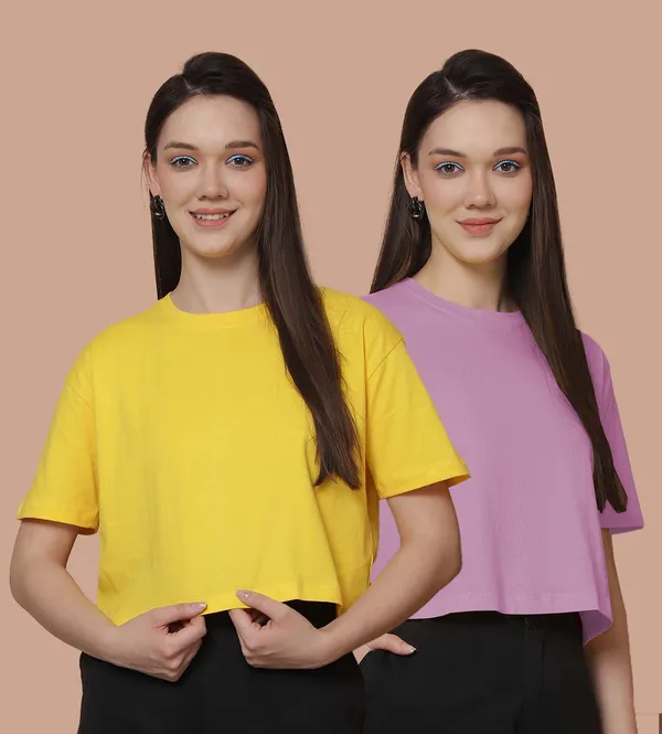 Women_Yellow_&_Purple_Pack_Of_2_Oversized_Tshirt