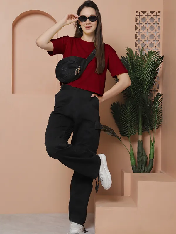Women_Maroon_&_Olive_Green_Pack_Of_2_Oversized_Tshirt