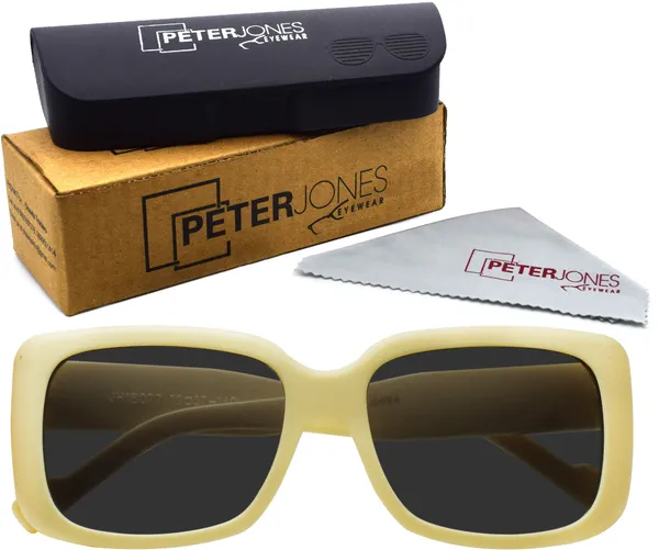 Cream_Retro_Square_Sunglasses_-_For_Unisex