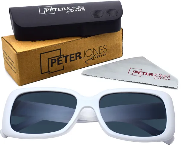 White_Retro_Square_Sunglasses_-_For_Unisex