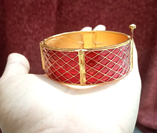 BGGOLD_Assamese_Traditional_copper_gold_plated_red_colour_Bangle