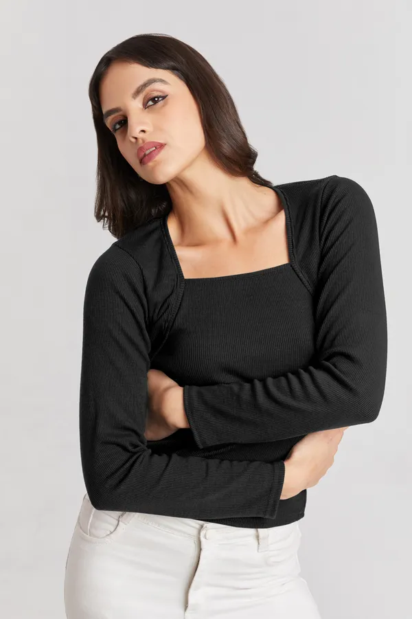 Square_Neck_Full_Sleeves_Ribbed__Fitted_Top