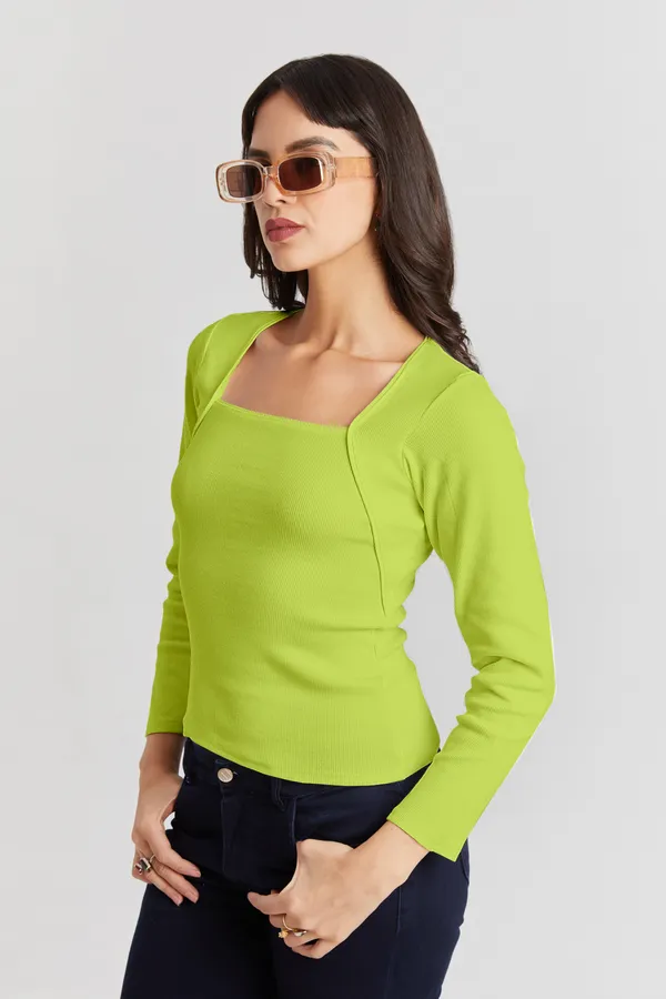 Square_Neck_Full_Sleeves_Ribbed__Fitted_Top