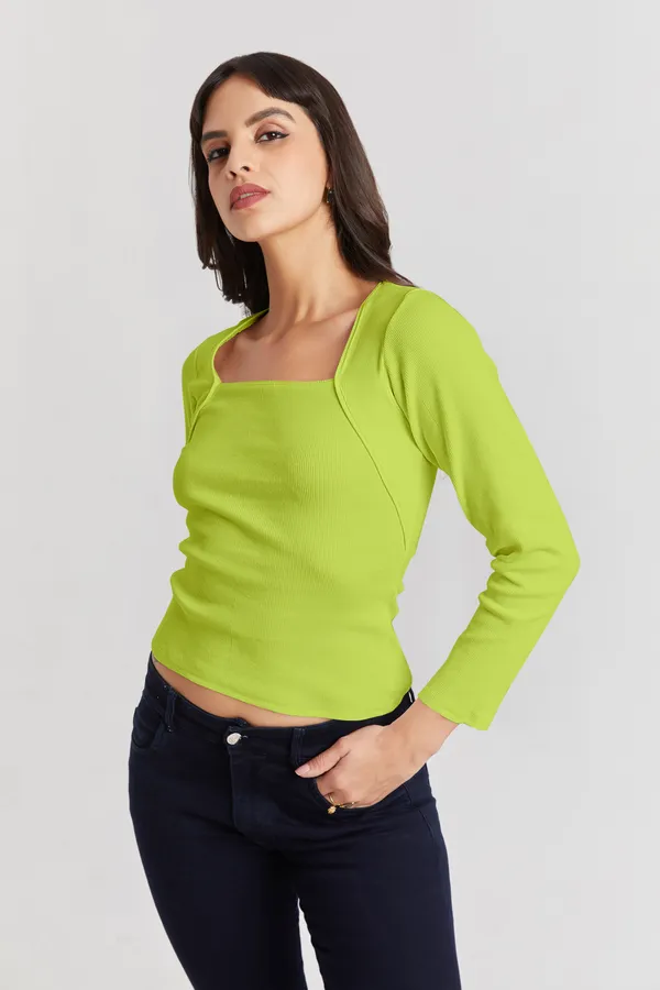 Square_Neck_Full_Sleeves_Ribbed__Fitted_Top