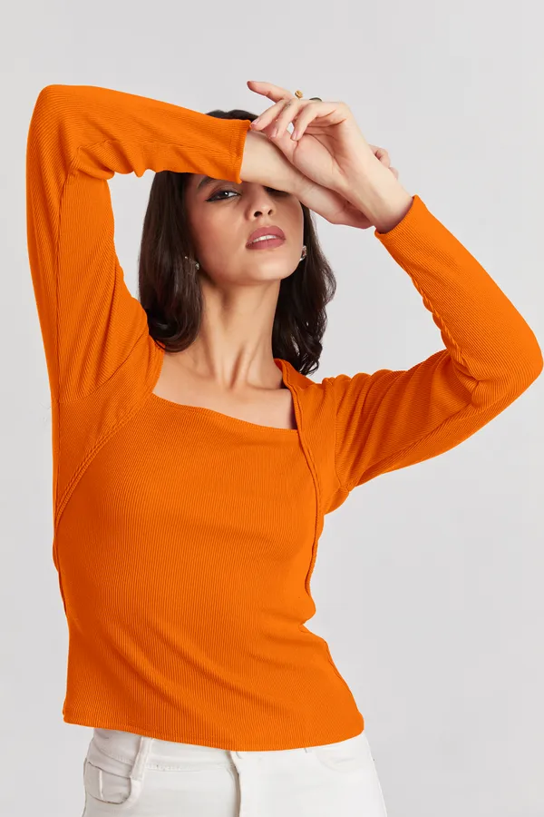 Square_Neck_Full_Sleeves_Ribbed__Fitted_Top