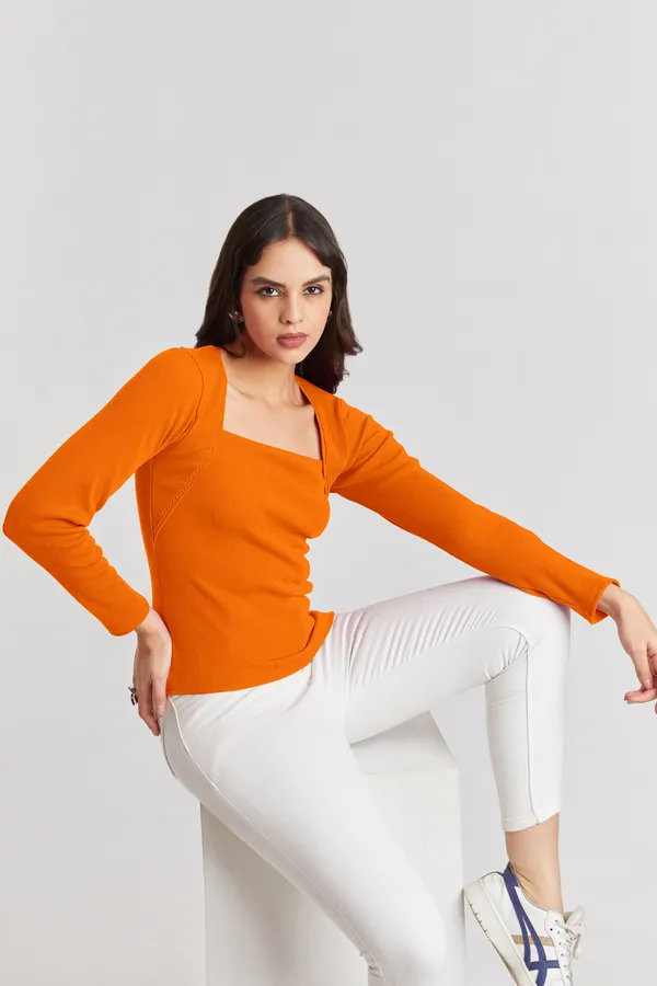 Square_Neck_Full_Sleeves_Ribbed__Fitted_Top