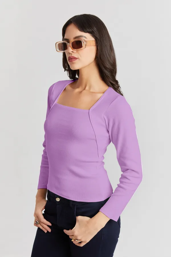 Square_Neck_Full_Sleeves_Ribbed__Fitted_Top