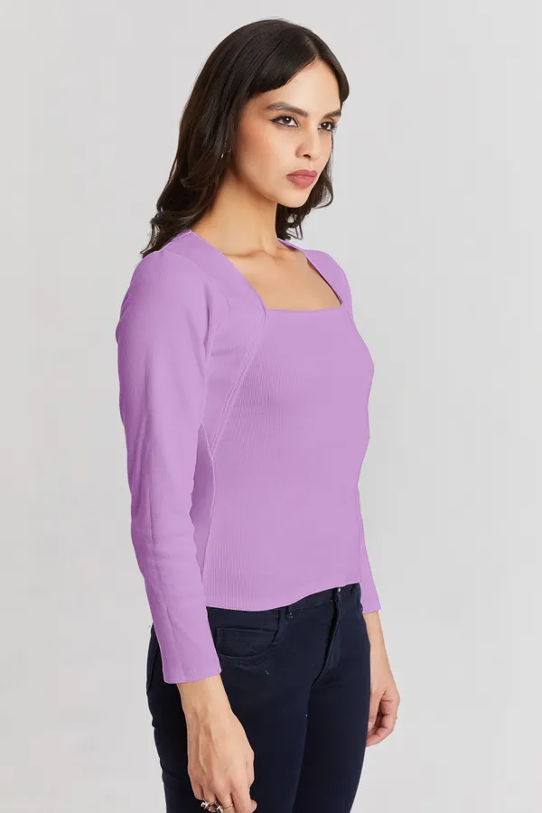 Square_Neck_Full_Sleeves_Ribbed__Fitted_Top