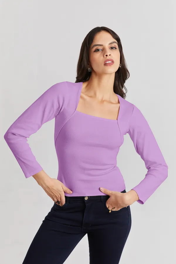Square_Neck_Full_Sleeves_Ribbed__Fitted_Top