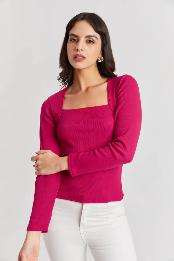Square_Neck_Full_Sleeves_Ribbed__Fitted_Top
