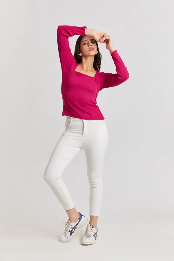 Square_Neck_Full_Sleeves_Ribbed__Fitted_Top