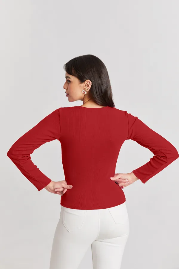 Square_Neck_Full_Sleeves_Ribbed__Fitted_Top