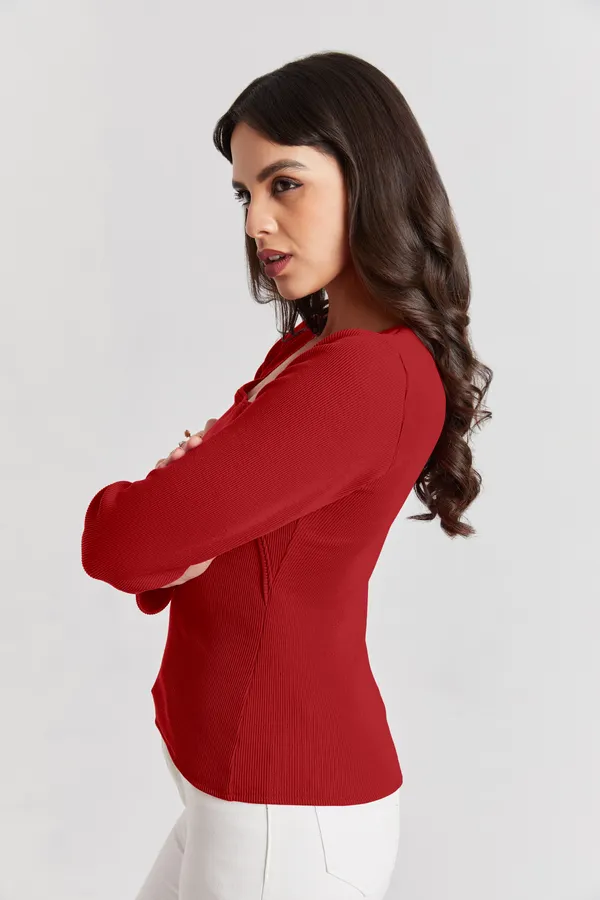Square_Neck_Full_Sleeves_Ribbed__Fitted_Top