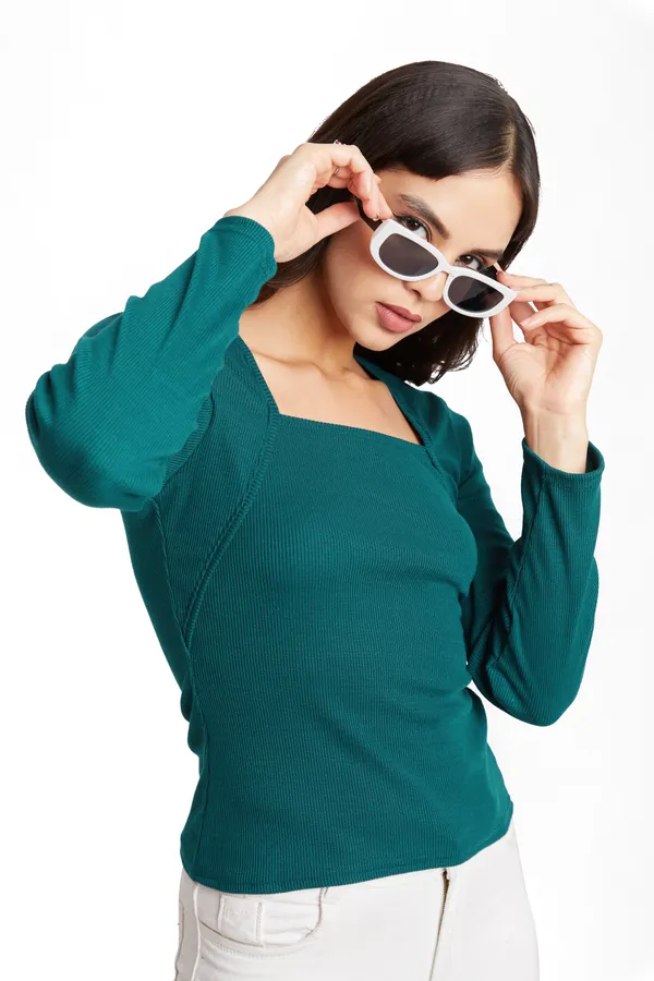 Square_Neck_Full_Sleeves_Ribbed__Fitted_Top