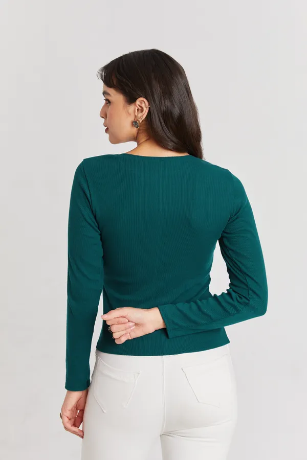 Square_Neck_Full_Sleeves_Ribbed__Fitted_Top