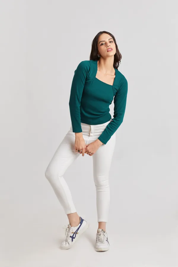 Square_Neck_Full_Sleeves_Ribbed__Fitted_Top