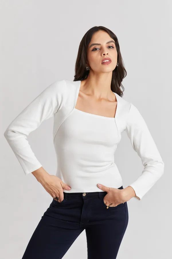 Square_Neck_Full_Sleeves_Ribbed__Fitted_Top