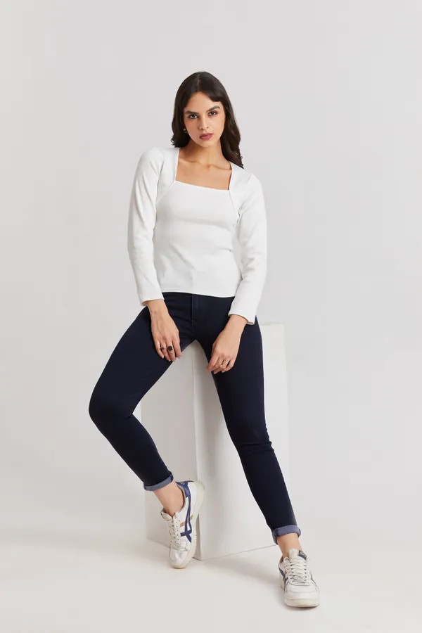 Square_Neck_Full_Sleeves_Ribbed__Fitted_Top