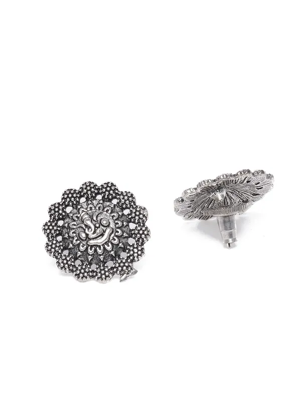 Oxidized_Black_Silver-Plated_Triangle_Ganpati_String_Jewellery_Set