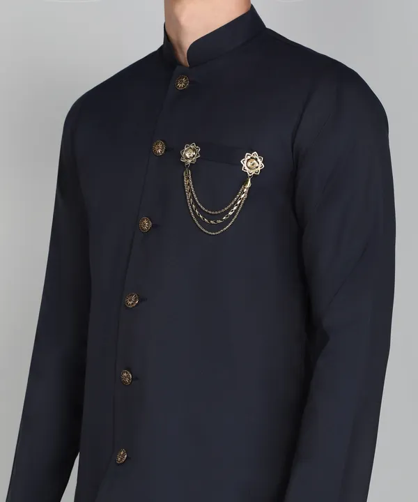 Solid_Navy_Blue_Cotton_Blend_Nawabi_With_Paijama