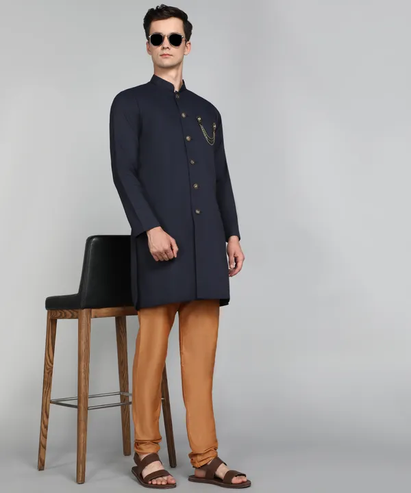 Solid_Navy_Blue_Cotton_Blend_Nawabi_With_Paijama
