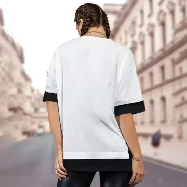 White_Round_Neck_Cotton_Blend_Stylish_Fashionable_Tshirt_For_Women