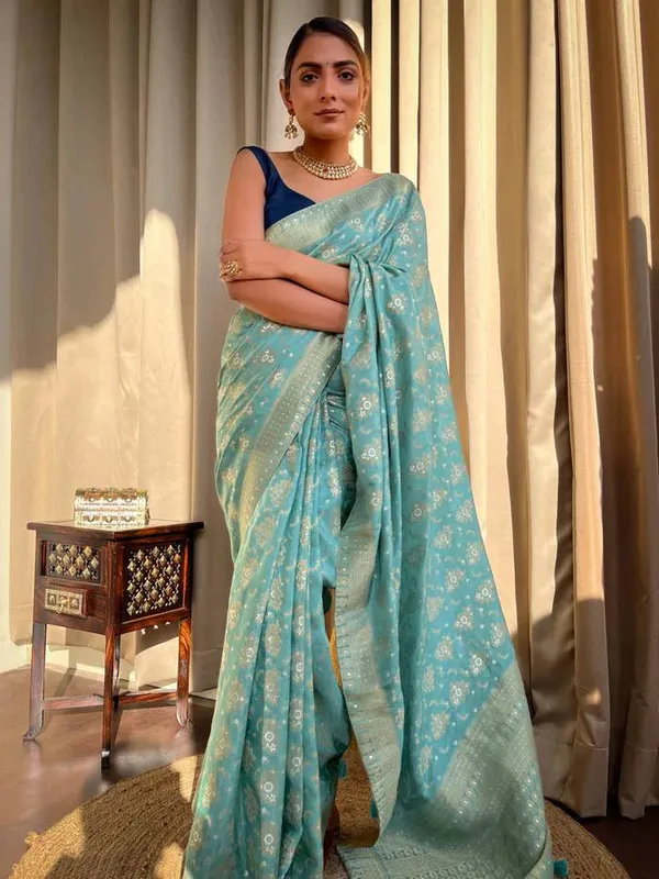BLUE_PURE_BANARASI_SAREE