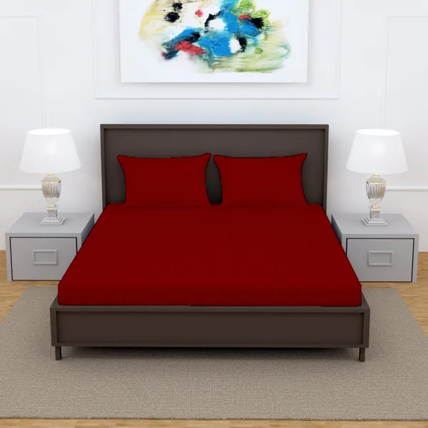 _100%_Cotton_220_TC_Italian_Stripes_Flat_King_Size_Bedsheet_With_2_Pillow_Cover_(108_x_108_Inch,_RED)