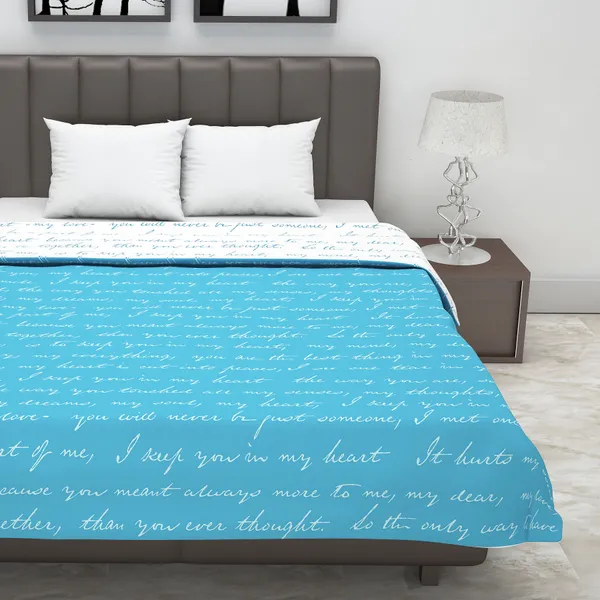 Text_Print_Double_Dohar_for_Mild_Winter_(Polyester,_Sky_Blue_and_White)