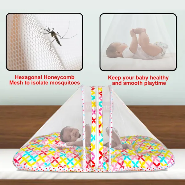 Mite_Baby_Feeding_Pillow_Bedding_Set_with_Mosquito_net_and_Sleeping_Bag_Combo_(Flower)