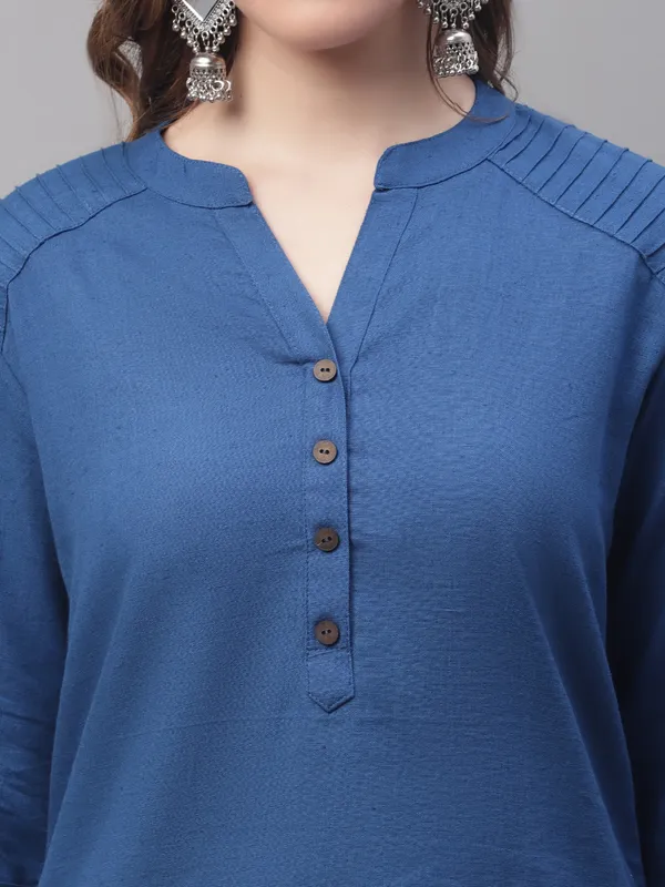 Blue_Cotton_Pintex_Work_Short_Kurti