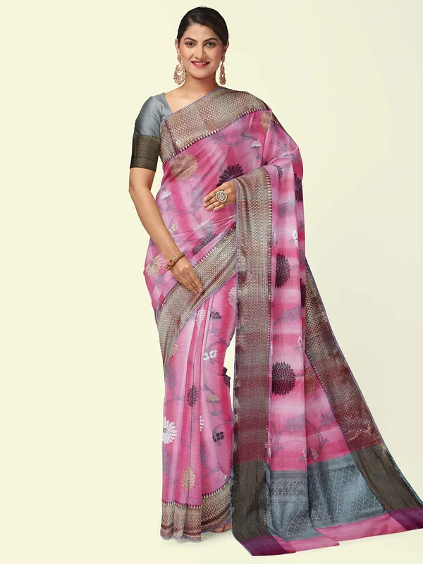 Pink_Matka_Silk/Silk_Blend_Banarasi_Sarees_For_Women