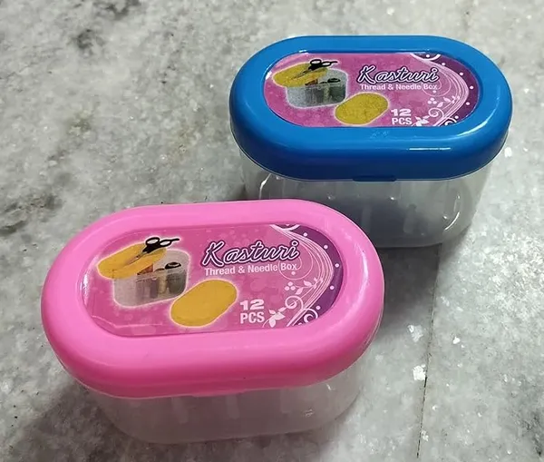 Pack_of_2_(Multicolour)__Plastic_Empty_Sewing_Set_kit_Round_Storage_Box_for_Needle,_Thread_and_Scissor_Storage_up_to_12_Reels.