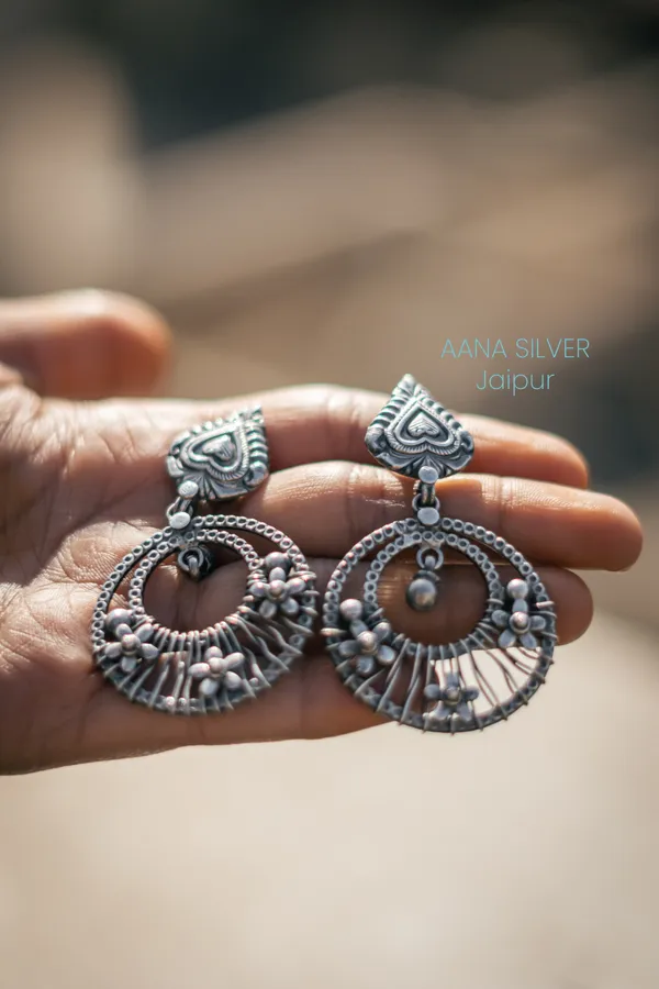 925_Pure_Sterling_Silver_|_Versatile_Heart_Jali_Earrings_|_Well_Stamped_&_Hallmarked