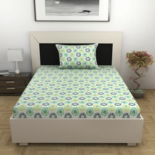 100%_Cotton_120_TC_Dahila_Single_Bedsheet_1_Pillow_Cover,_Deep_Lake