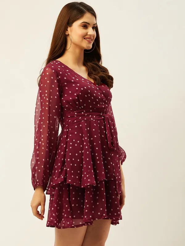 Women_Red_Solid_Fit_and_Flare_Dress